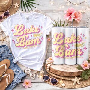 Lake Bum T-Shirt And 20oz Skinny Tumbler Gift Set Bundle